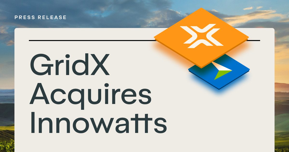 GridX Acquires Load Forecasting Leader Innowatts to Expand Its Enterprise Rate Platform Capabilities